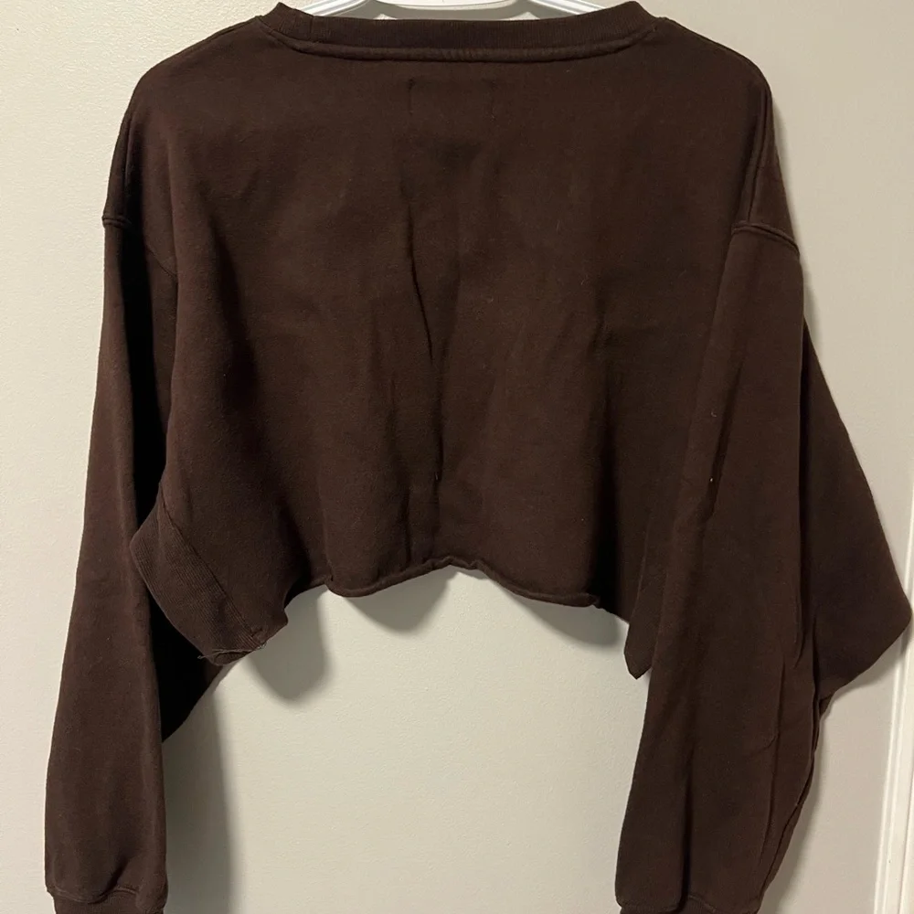 Brown Crop Top with Mushroom Design - Picture 2 of 4